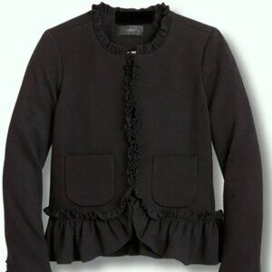 J. Crew Black Blazer with Ruffles